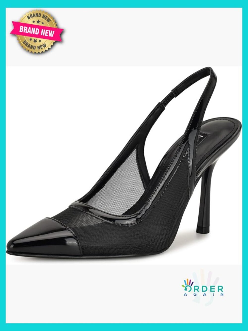 Stiletto Heel Slingback Pumps Pointy Toe Patent Dress Shoes